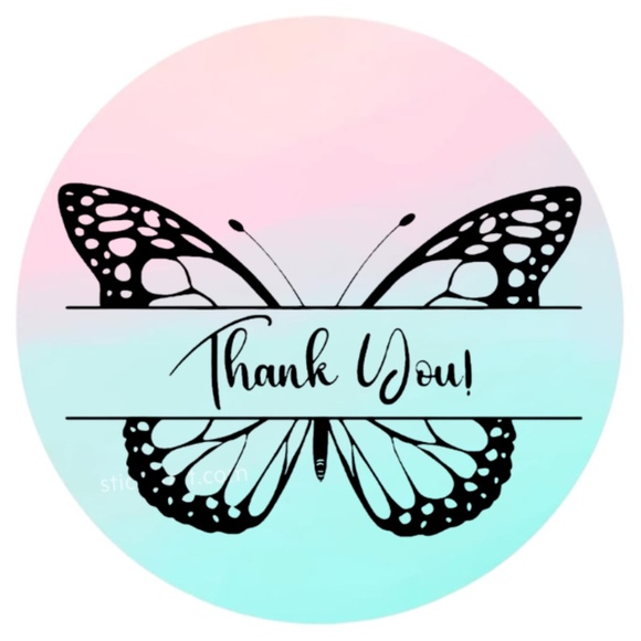 thank you sticker pink for business 2 inch round sticker - Picture 6 of 15